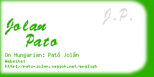 jolan pato business card